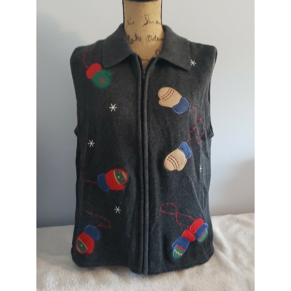 Crystal-kale Womans Vintage Winter Vest Size Large